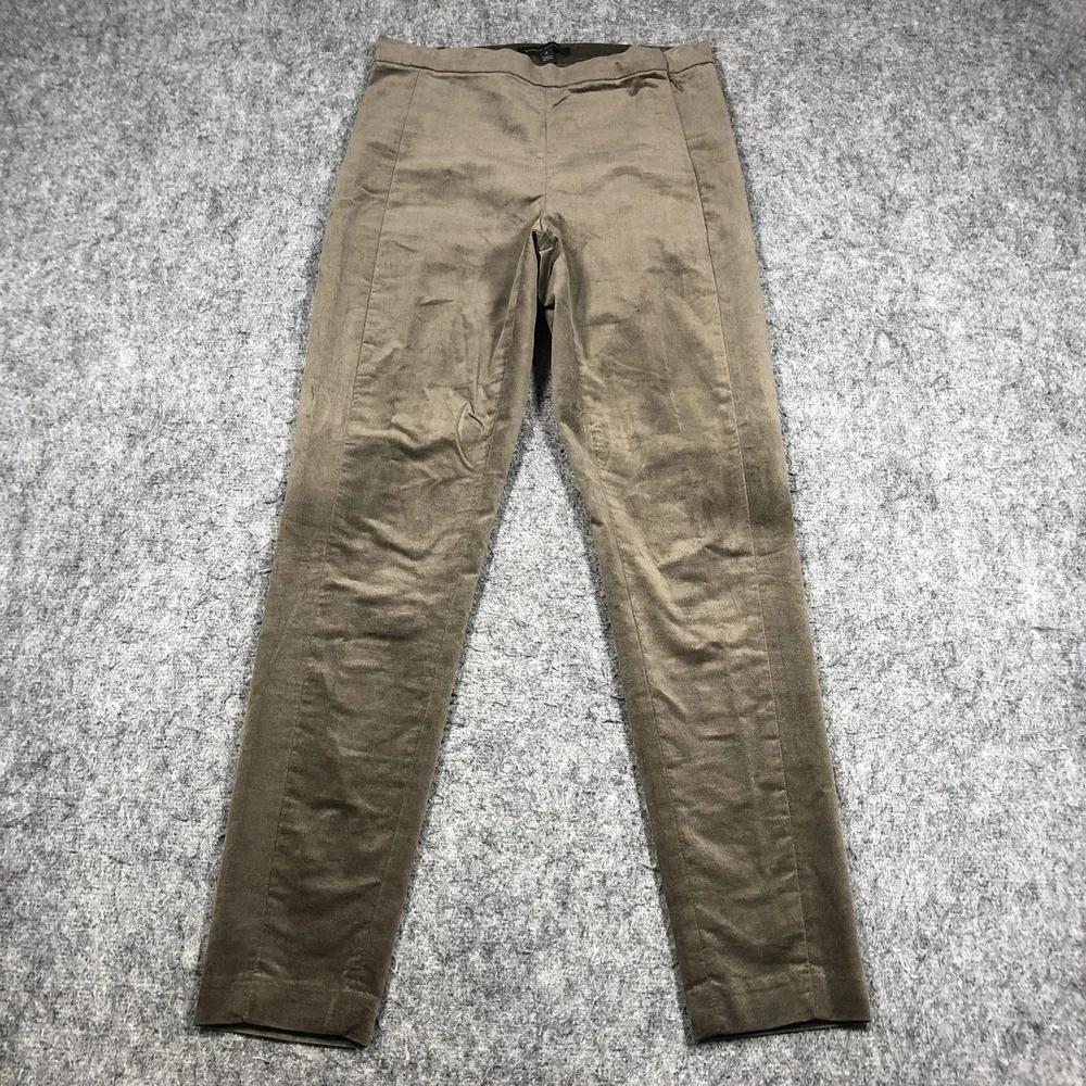 Banana Republic Devon Velvet Legging Pants Womens 4 Olive Brown Stretch Ankle